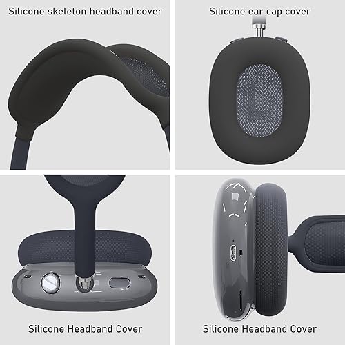 Miniatura 3 de Funda para auriculares AirPods Max (20242020), almohadilla antiarañazos, orejeras, diadema para AirPods Max (USB-C). TPU suave transparente y