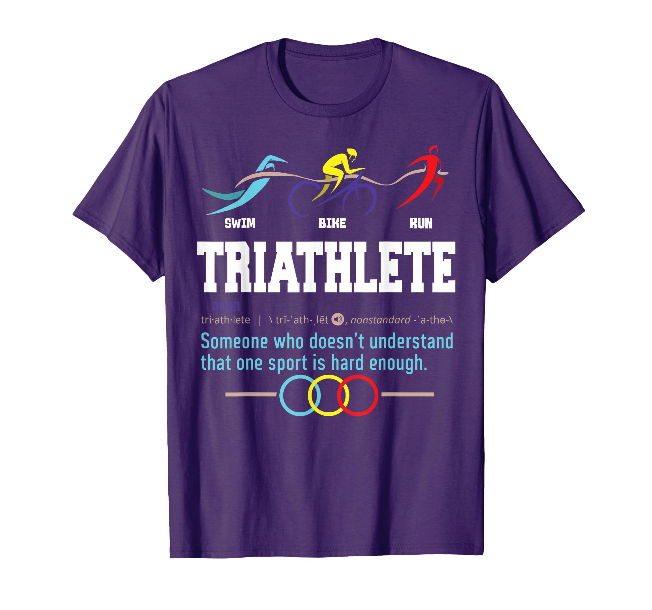Humorous Triathlon Gift T-Shirt Sports Cycling Running T-Shirt