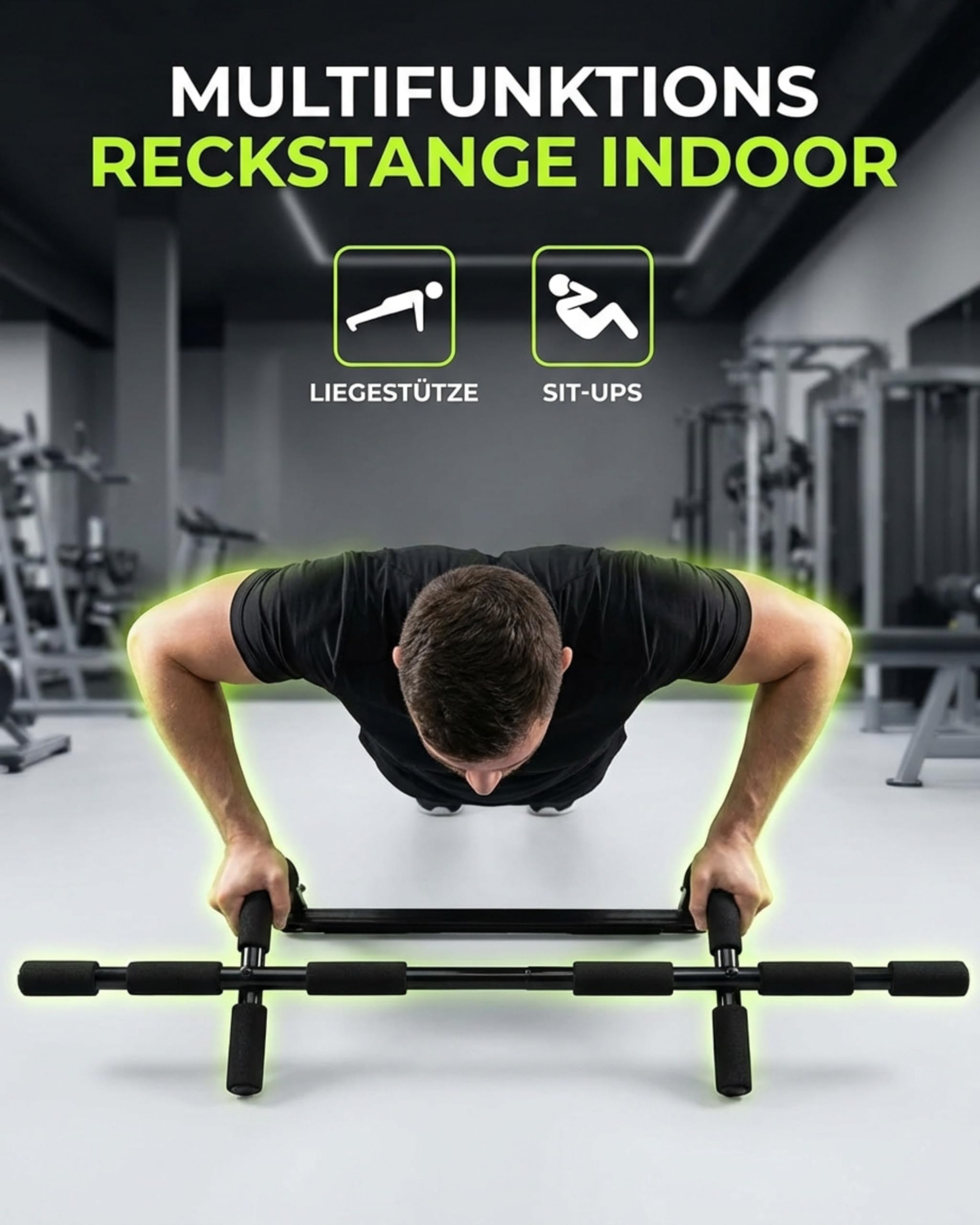 TOOLZ Klimmzugstange Türrahmen – Pull Up Bar für Zuhause – Klimmzugstange Tür – Türreck & Multifunktions Reckstange Indoor – Barfix Trainingsgerät