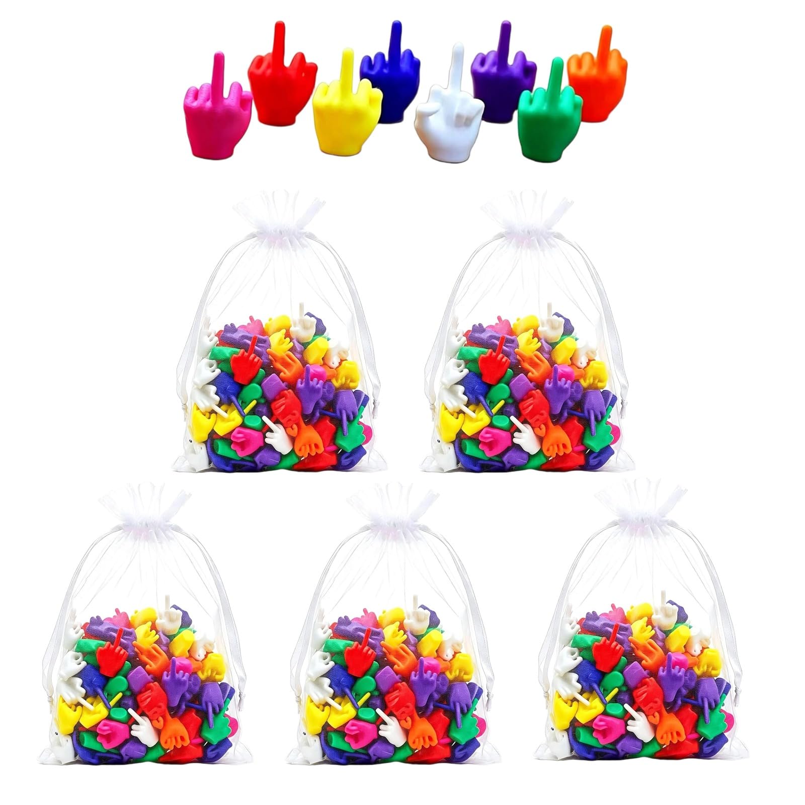 Mini Middle Fingers 250 Pack Novelty Gag Funny Set Christmas Party Decor
