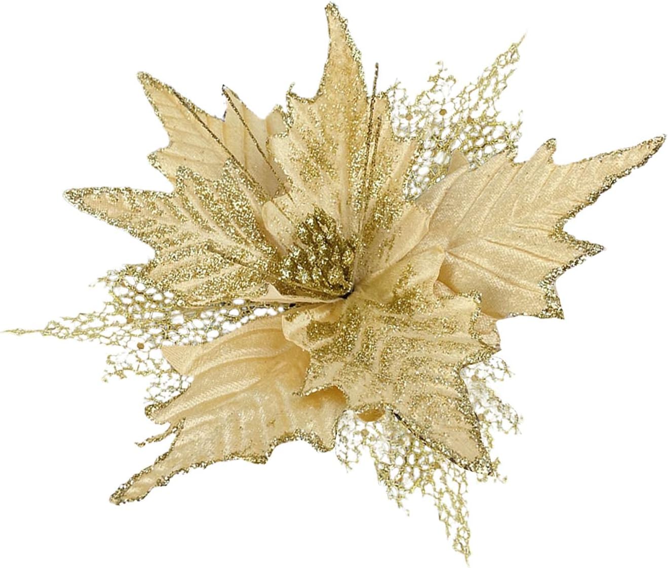 Alupssuc Lot De 24 Décorations De Sapin De Noël, 12 Fleurs De