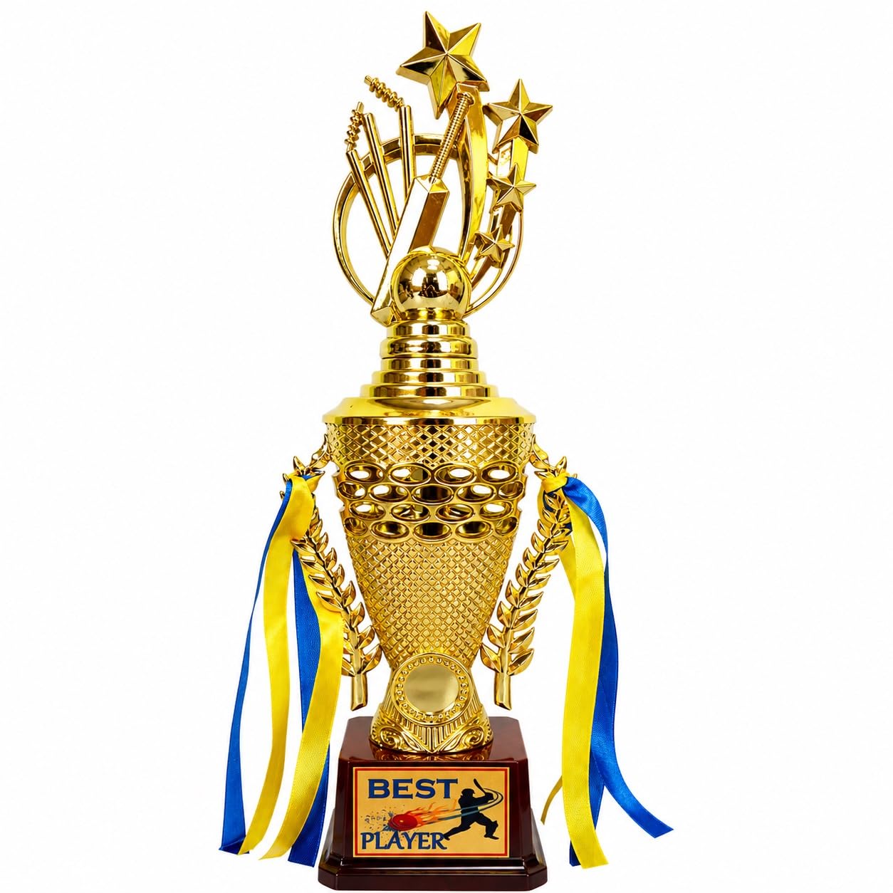 victory cricket trophy best player || best cricket trophy (golden, 14.5 inch)