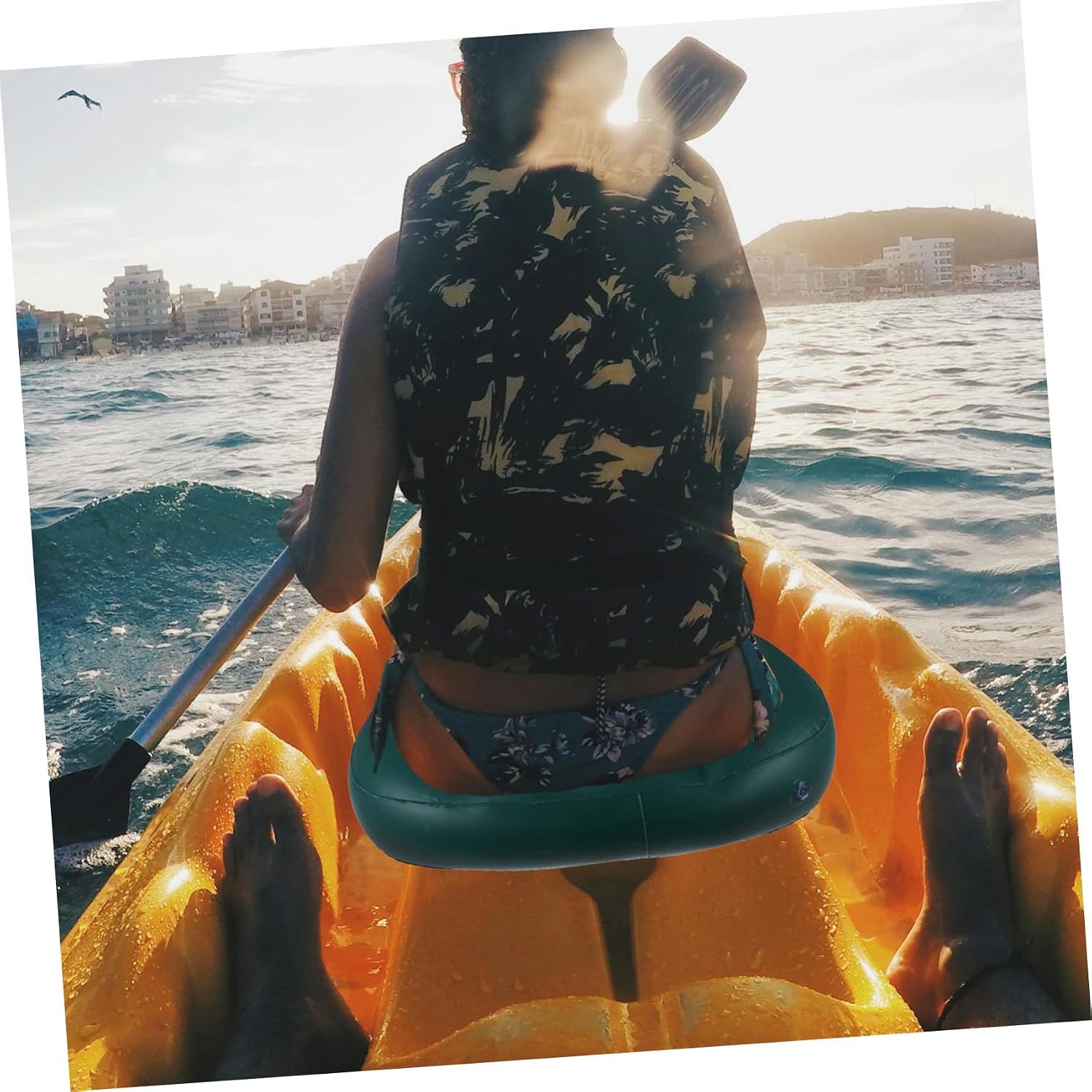 BESTonZON Inflatable Boat Seat Cushion PVC Kayak Pad for Back Pain Relief Floats for Adults Water Sports Equipment