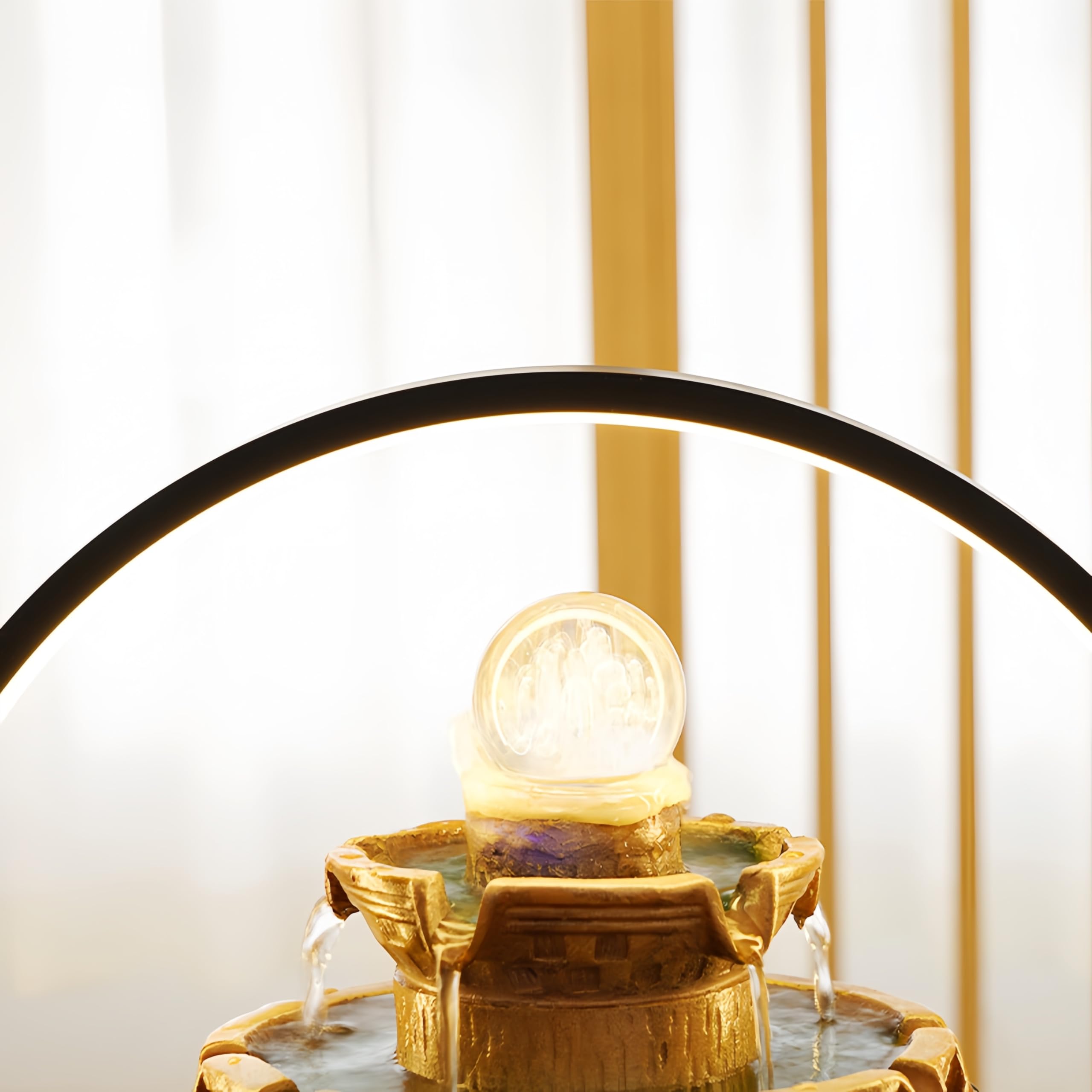 Tabletop Water Fountain Indoor - Water Fountain Decor for Meditation, Relaxation for Yoga, Study, Tea, Living Room, Office, Beauty Club Decor