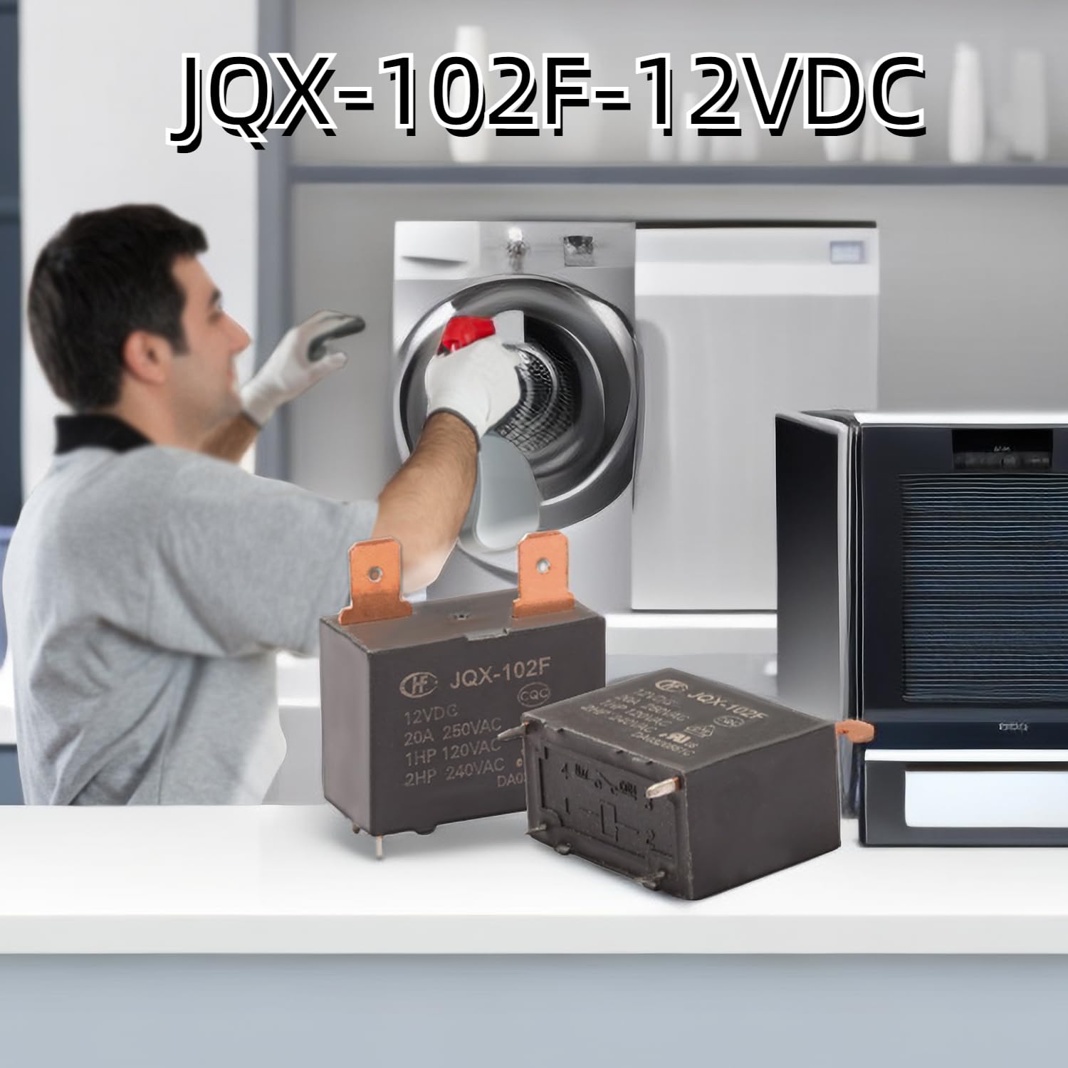 obqo JQX-102F-12VDC 20A 4PINS-Relé (2 unidades)