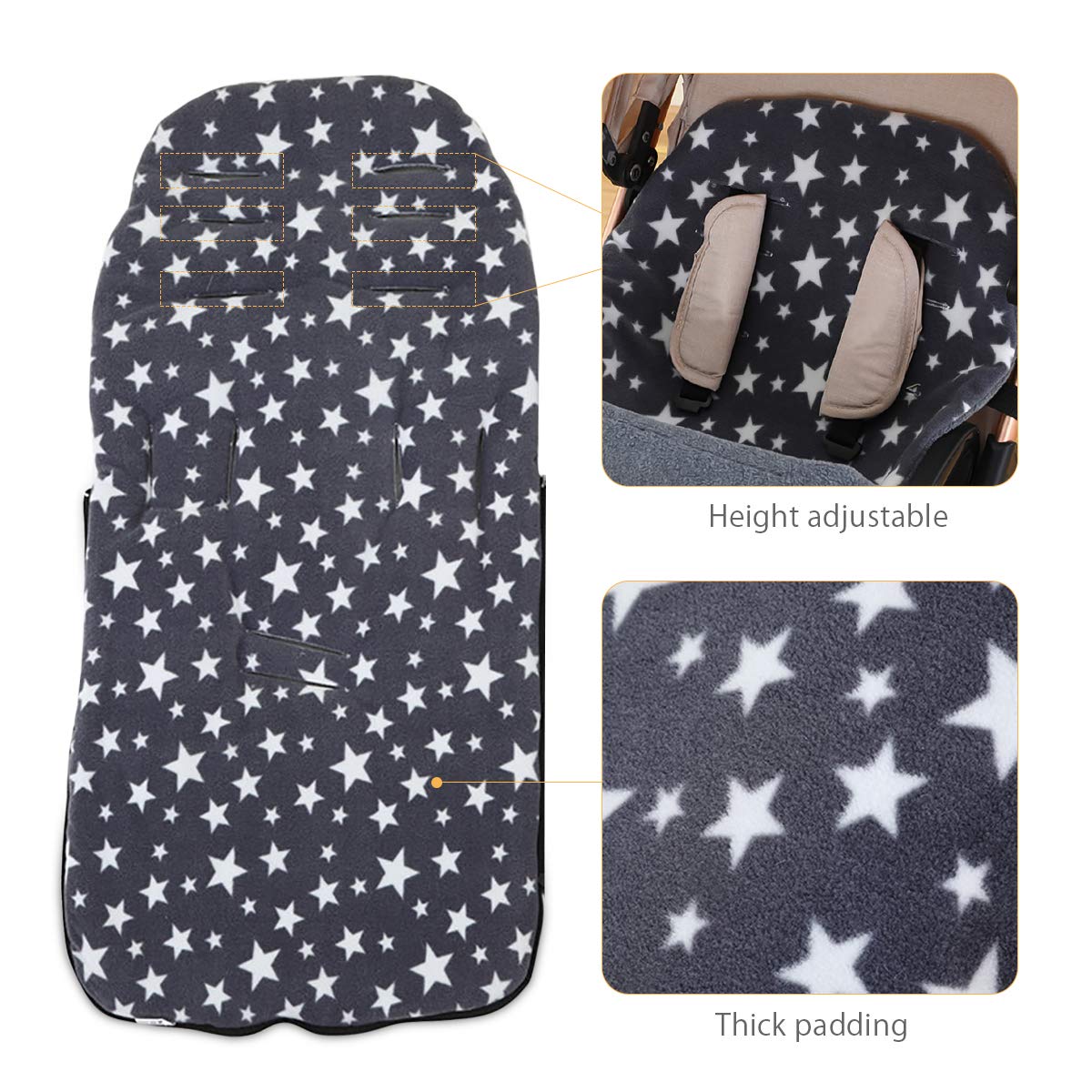 SONARIN Universelle Premium poussette Chancelière,Cosy Toes Doublure polaire,pour Poussette Landau Buggy