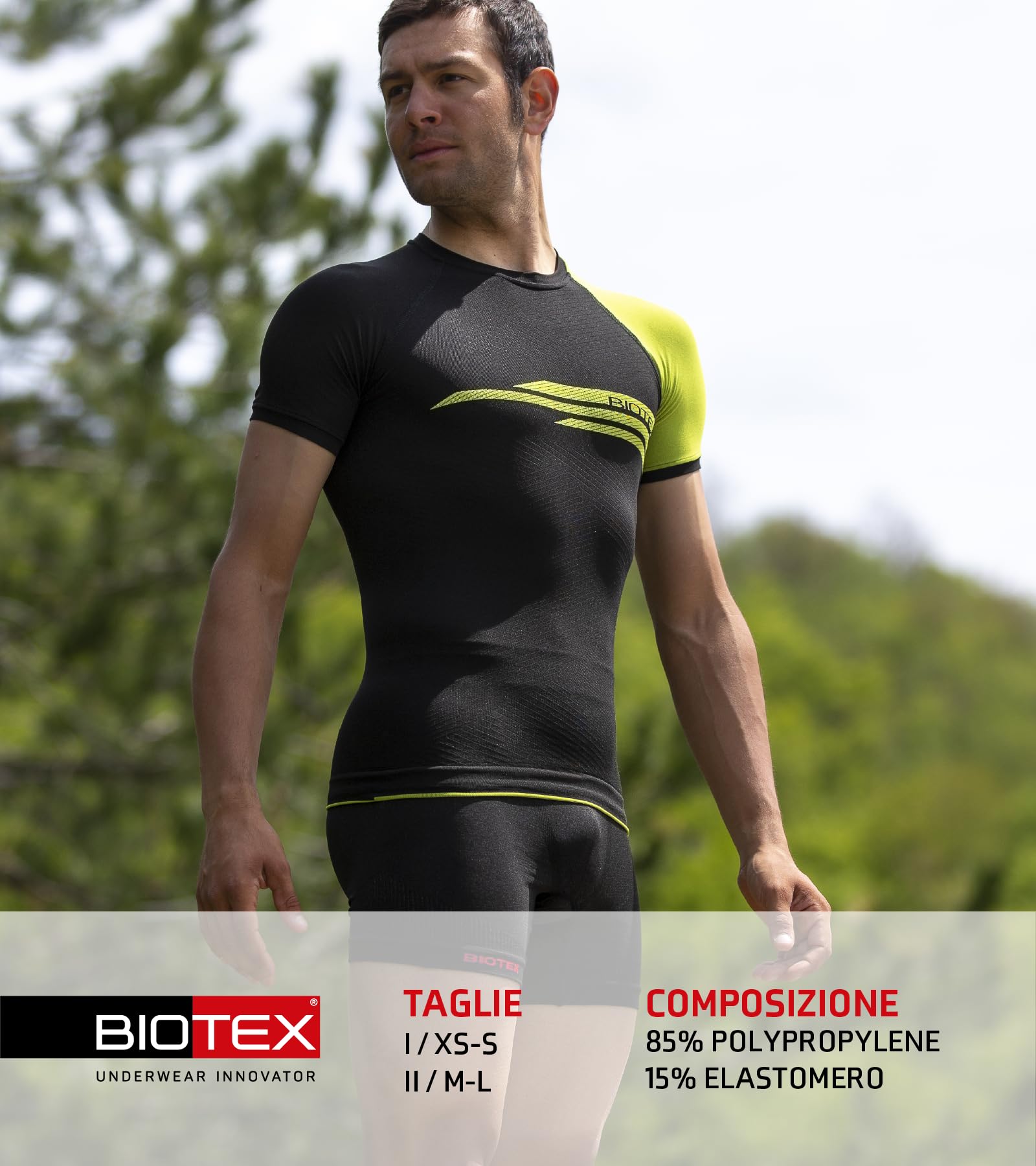 BIOTEX Boxer Seamless con Fondello Imbottito da Uomo per Ciclismo e Mountain Bike, Intimo Tecnico Sportivo