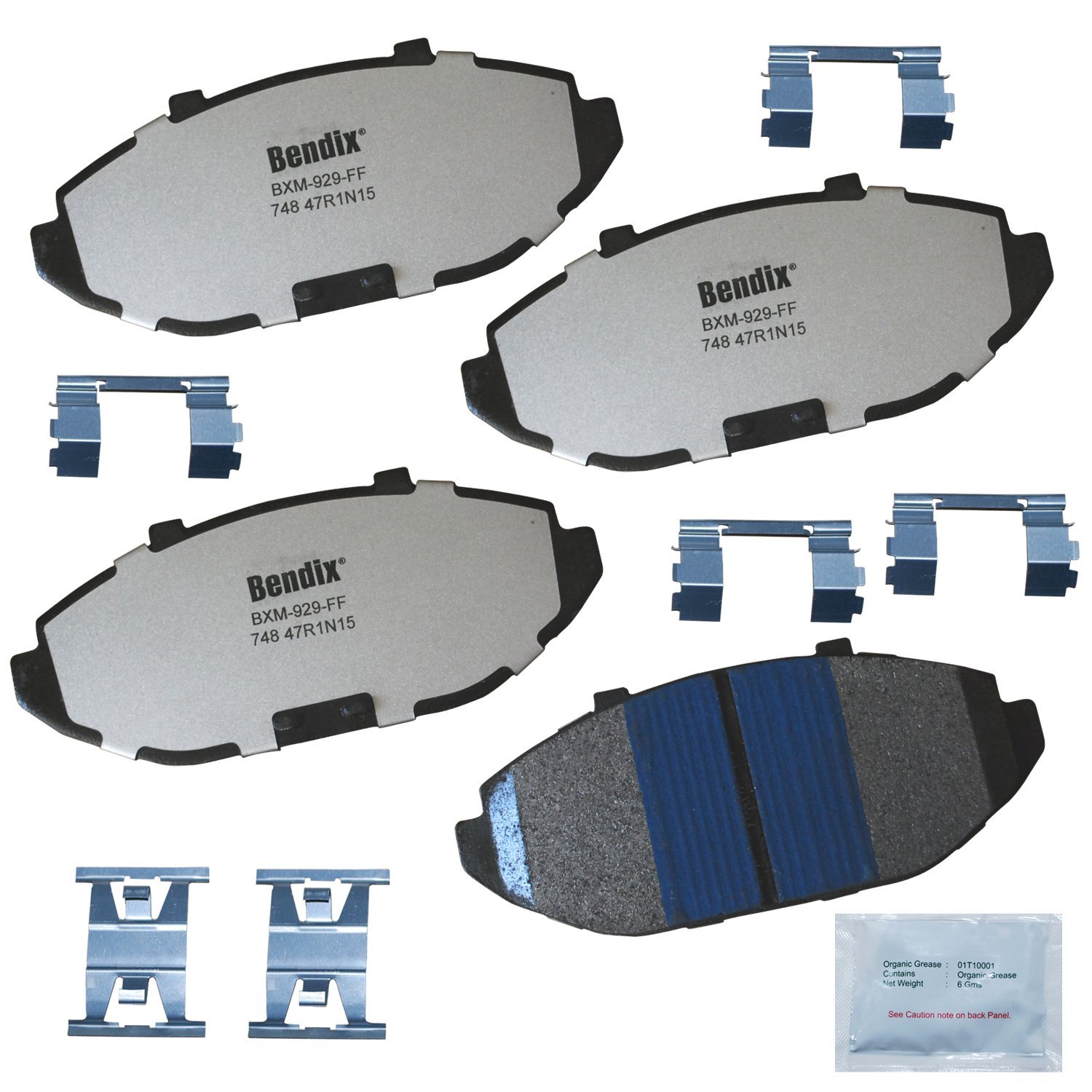 Bendix Fleet Metlok MKD748FM Semi-Metallic Front Brake Pads for Ford Crown Victoria 2002-1998, Grand Marquis 2002-1998, Lincoln Town Car 2002-1998, Mercury Grand Marquis 2002-1998