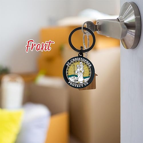 Miniatura 5 de Viayen Llavero de San Cristóbal, Medalla Conmemorativa de San Cristóbal de los Viajeros, Regalos de San Cristóbal Protegernos