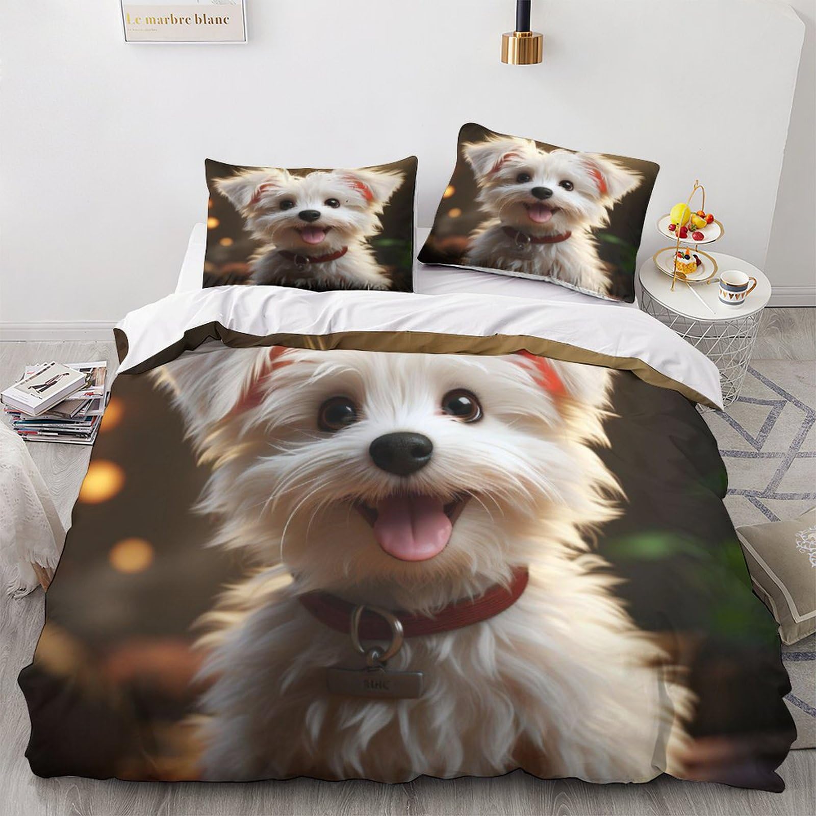 Geeyou House Pet Finesse Dog Bedding Set Hidden Zipper Duvet Cover Set With Pillowcases Quilt Cover Set Sleeping Aid Comforter Cover Various Sizes For Kids Adults Double（200X200cm）
