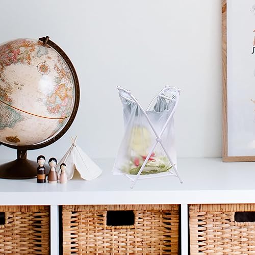 Miniatura 9 de Healifty Soporte de bolsa de basura portátil Pp Estante de almacenamiento blanco simple