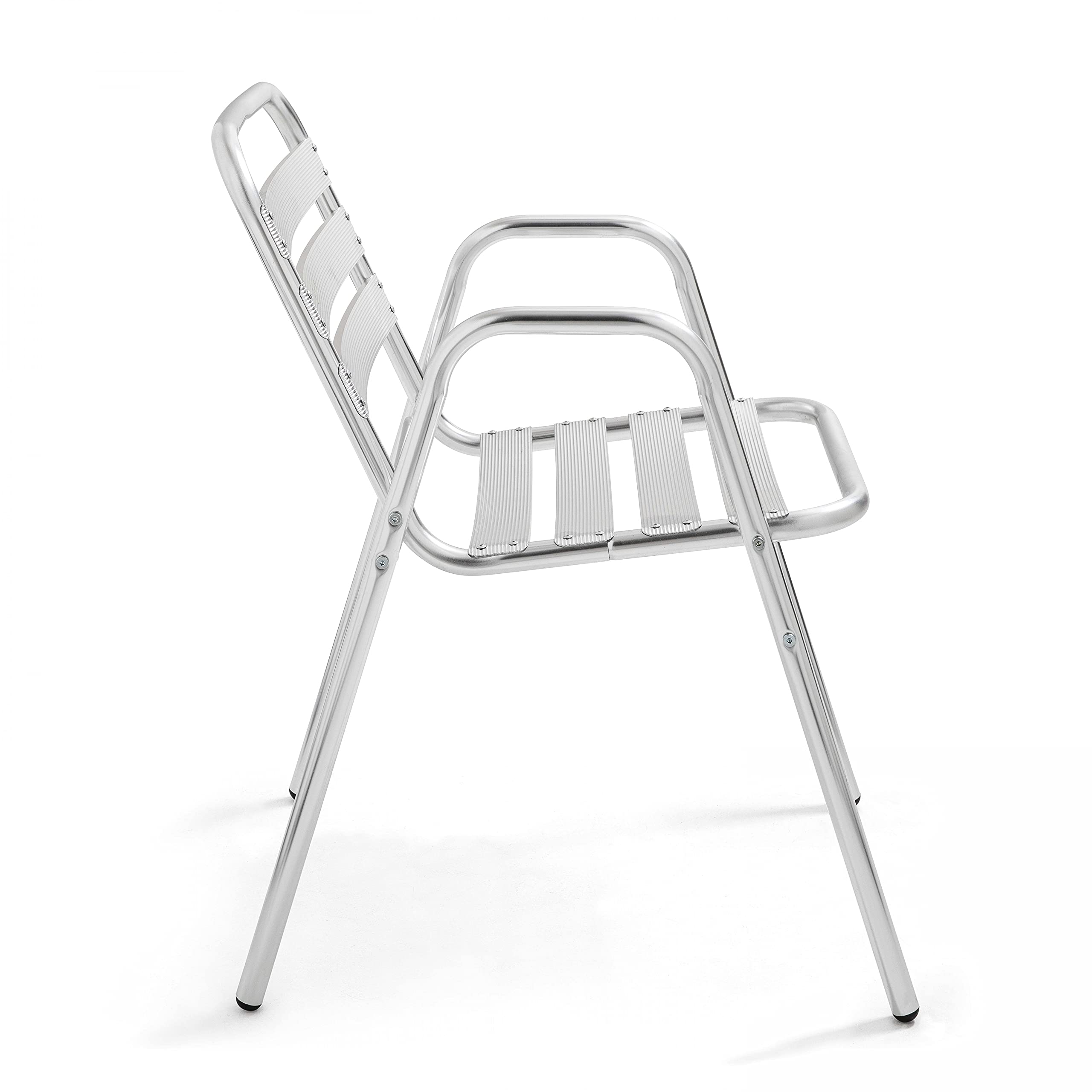 Oviala Chaise de Jardin empilable en Aluminium Gris Clair