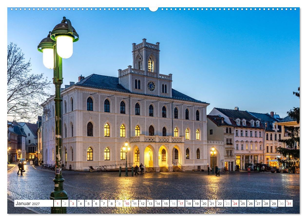 Thüringen - Weimar (Wandkalender 2027 DIN A2 quer), CALVENDO Monatskalender: 12 Monate mit der wunderbaren Stadt Weimar in Thüringen - die Stadt der ... Bundesland Thüringen. (CALVENDO Orte)