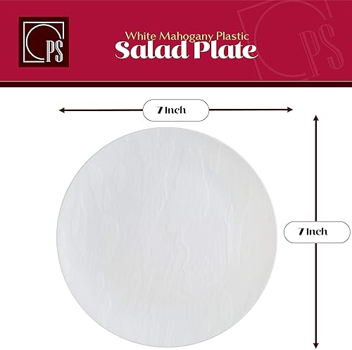 Miniatura 8 de Posh Setting - Colección Sphere - paquete de platos de plástico de aspecto de porcelana china color doradoblanco, incluye 20 platos de cena de 10.25