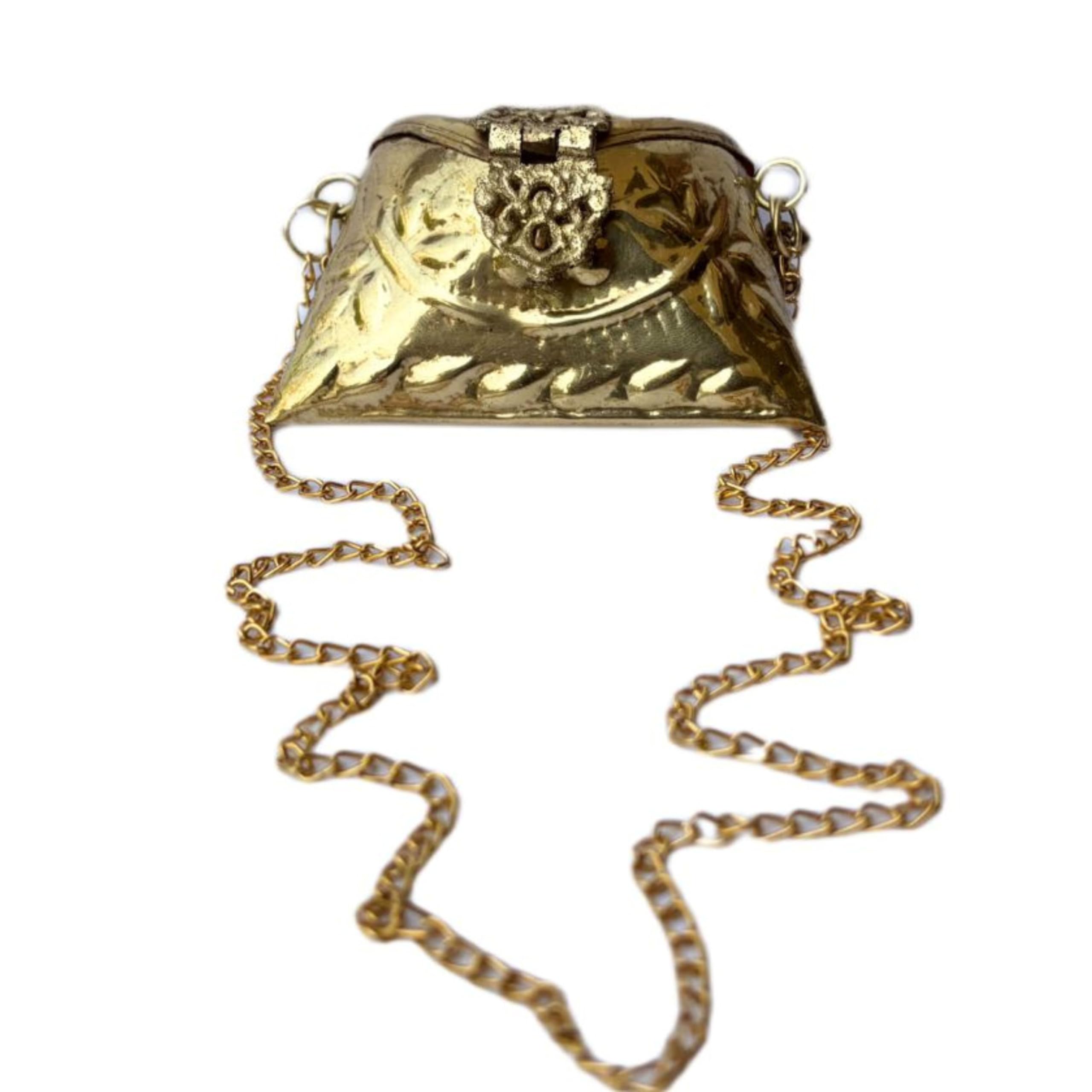 UnfoldSelf Mini Brass Coin Purse Small purse women Mini sling bags women