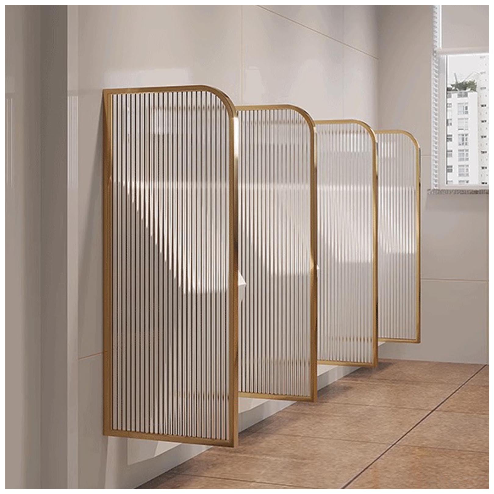 BKSXSOP Wall Mounted Urinal Partition Divider, Tempered Glass Privacy Screen for Public Toilets, Men‘s Baffle, 2 Pcs Restroom Dividers Hotels & Schools