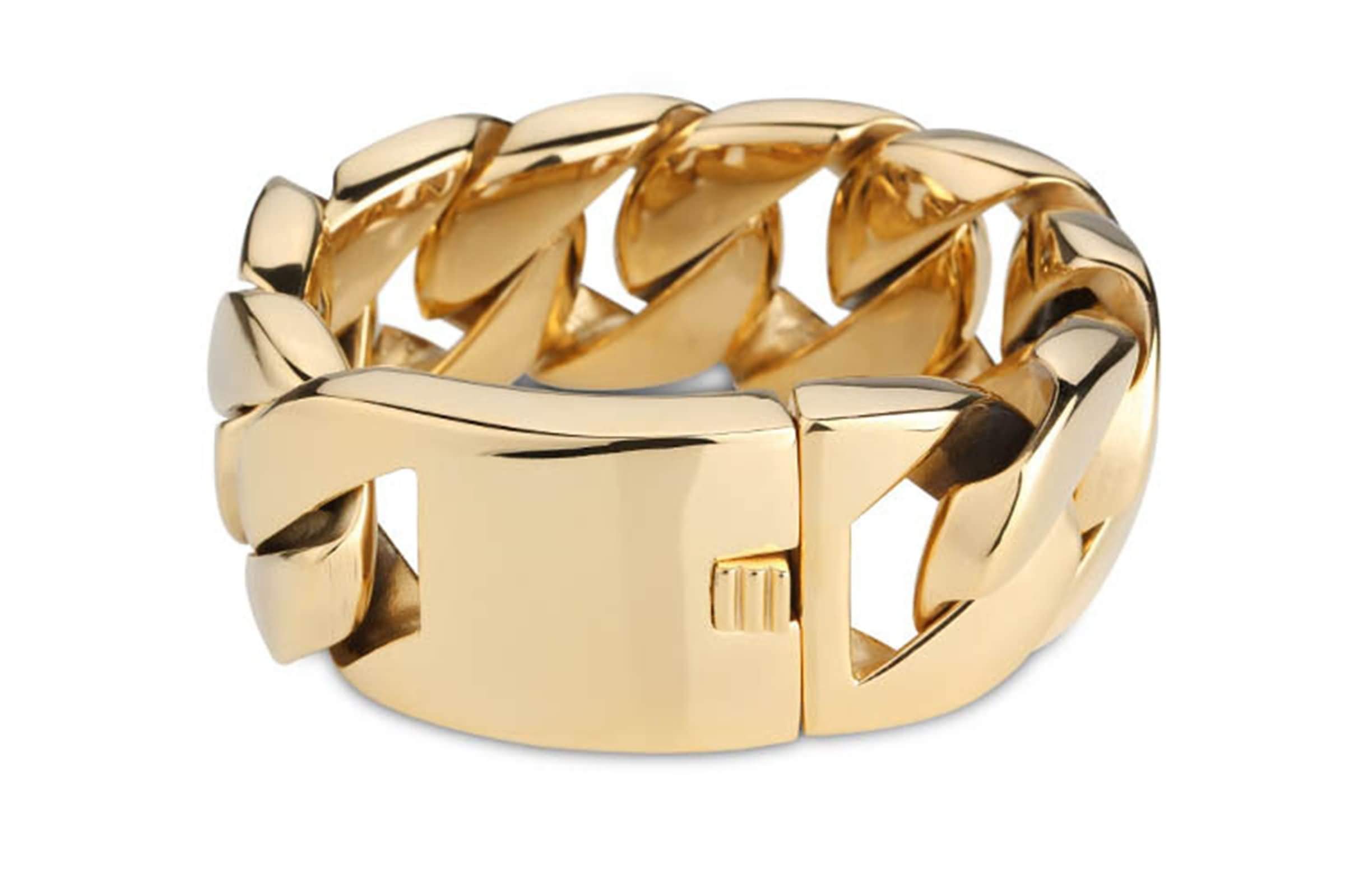 Bransoletki ze stali nierdzewnej dla mężczyzn łańcuszek pancerka 32 mm charms bransoletka złota e stal szlachetna, colore: 24cm, cod. BSL1W3SLM928
