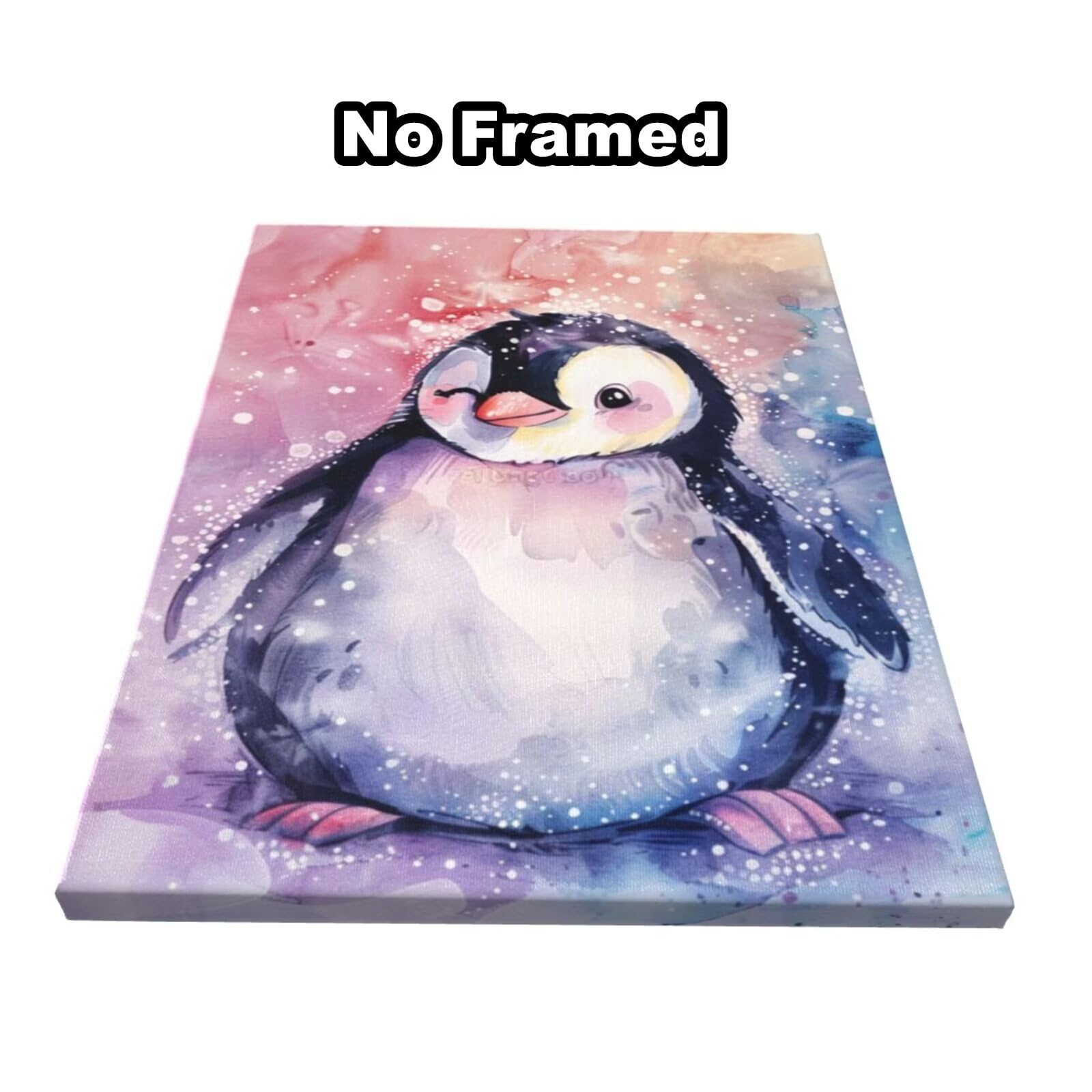 Mk100 Niedliches Malen-nach-Zahlen-Set für Erwachsene, Malen nach Zahlen, Pinguin, Acryl, Farbe nach Zahlen für Erwachsene/Anfänger, Ölgemälde, Basteln für Heimdekoration, 60 x 90 cm, ohne Rahmen)