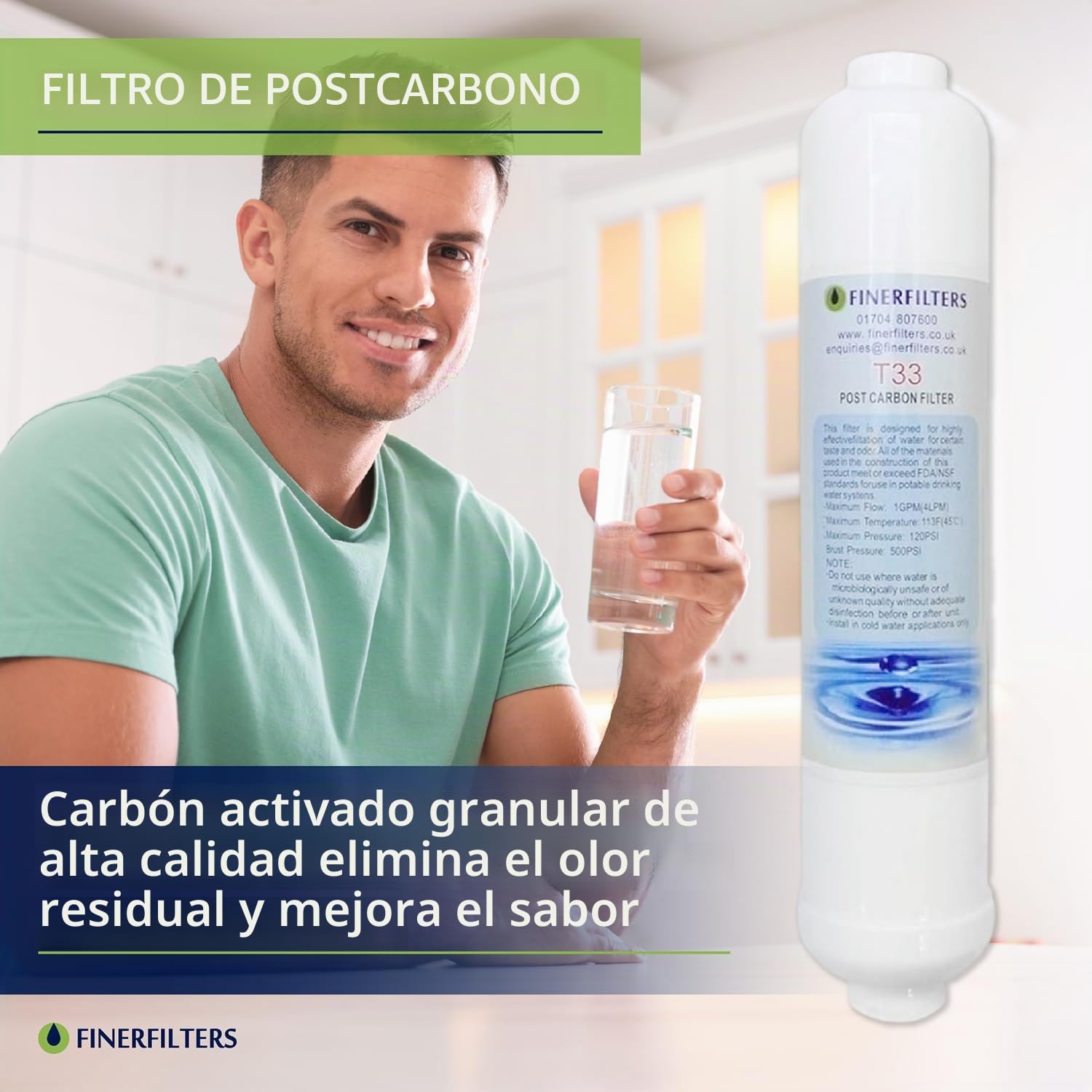 Finerfilters Osmosis inversa doméstica de 6 etapas, paquete de filtros de repuesto
