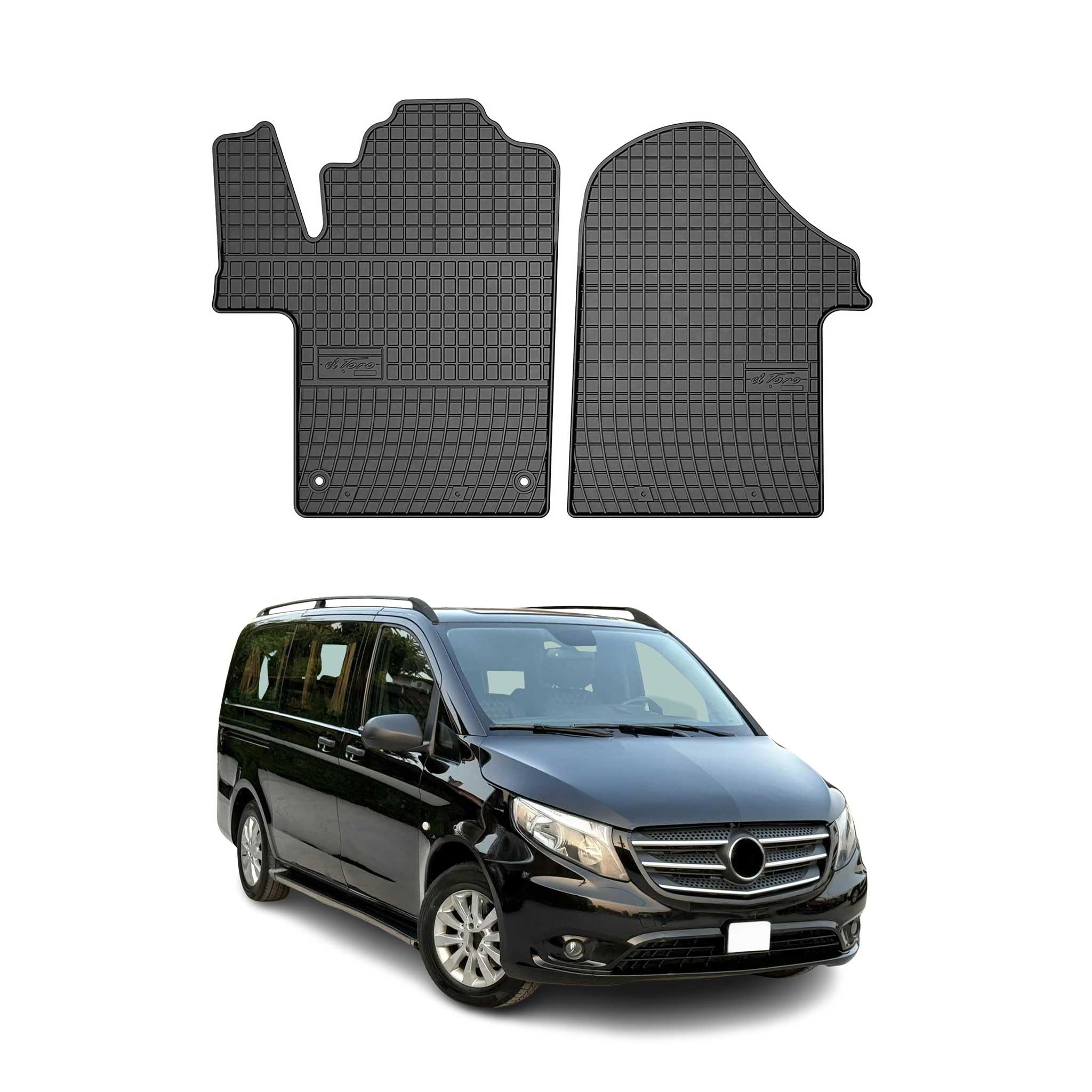 Fußmatten passend für MERCEDES-BENZ V-Klasse 2016 Gummi und Textil