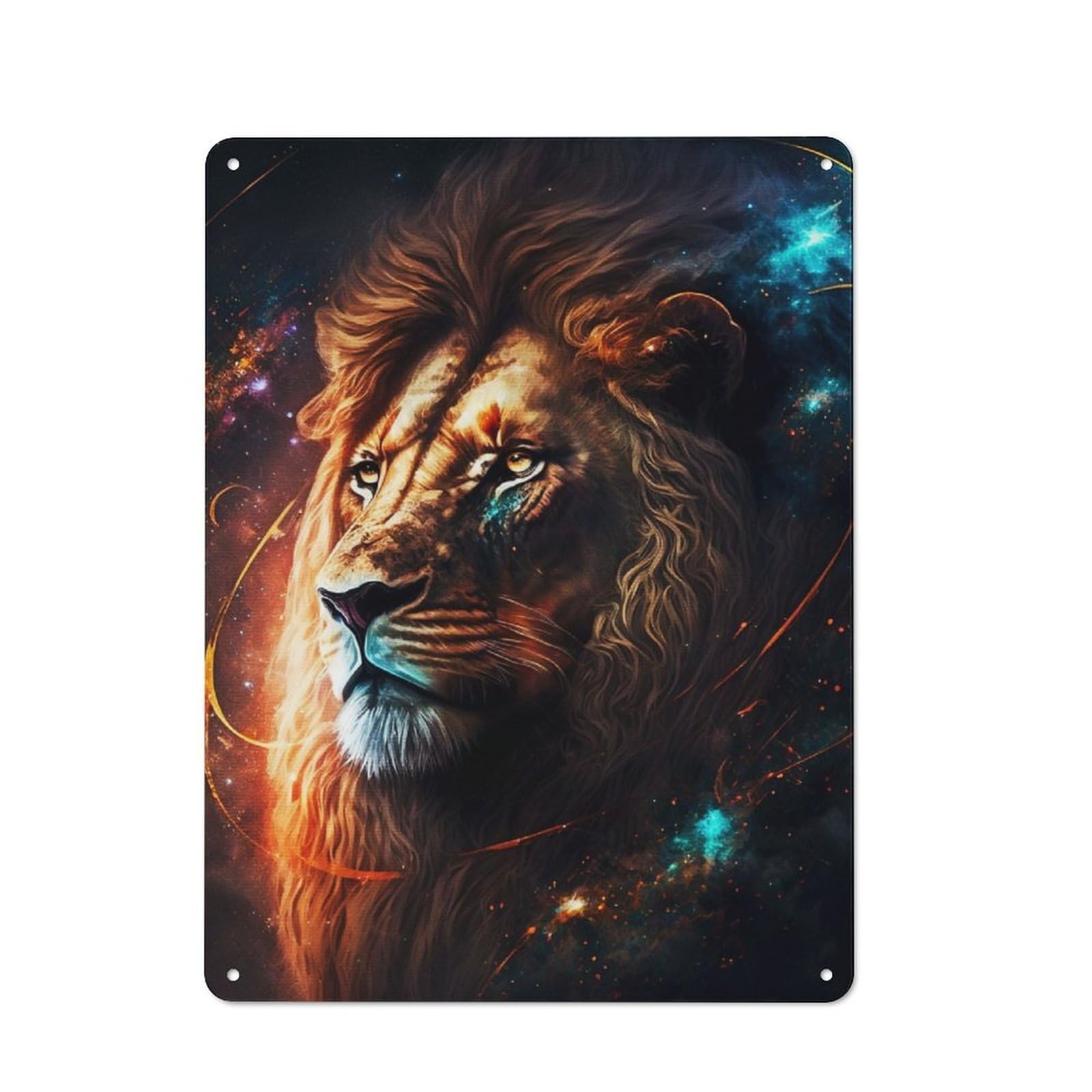 Junmoney Mystical Lion Retro Tin Sign 40X30cm For Garden Room Or Summerhouse, A Housewarming Gift For Garden Room Decor Fans