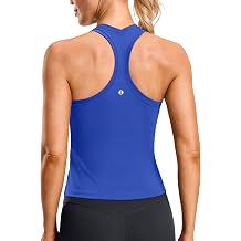SANTINY Workout Tank Tops for Women Racerback Yoga Gym Tennis Running Athletic Tops Scoop Neck Tight Sleeveless Shirts