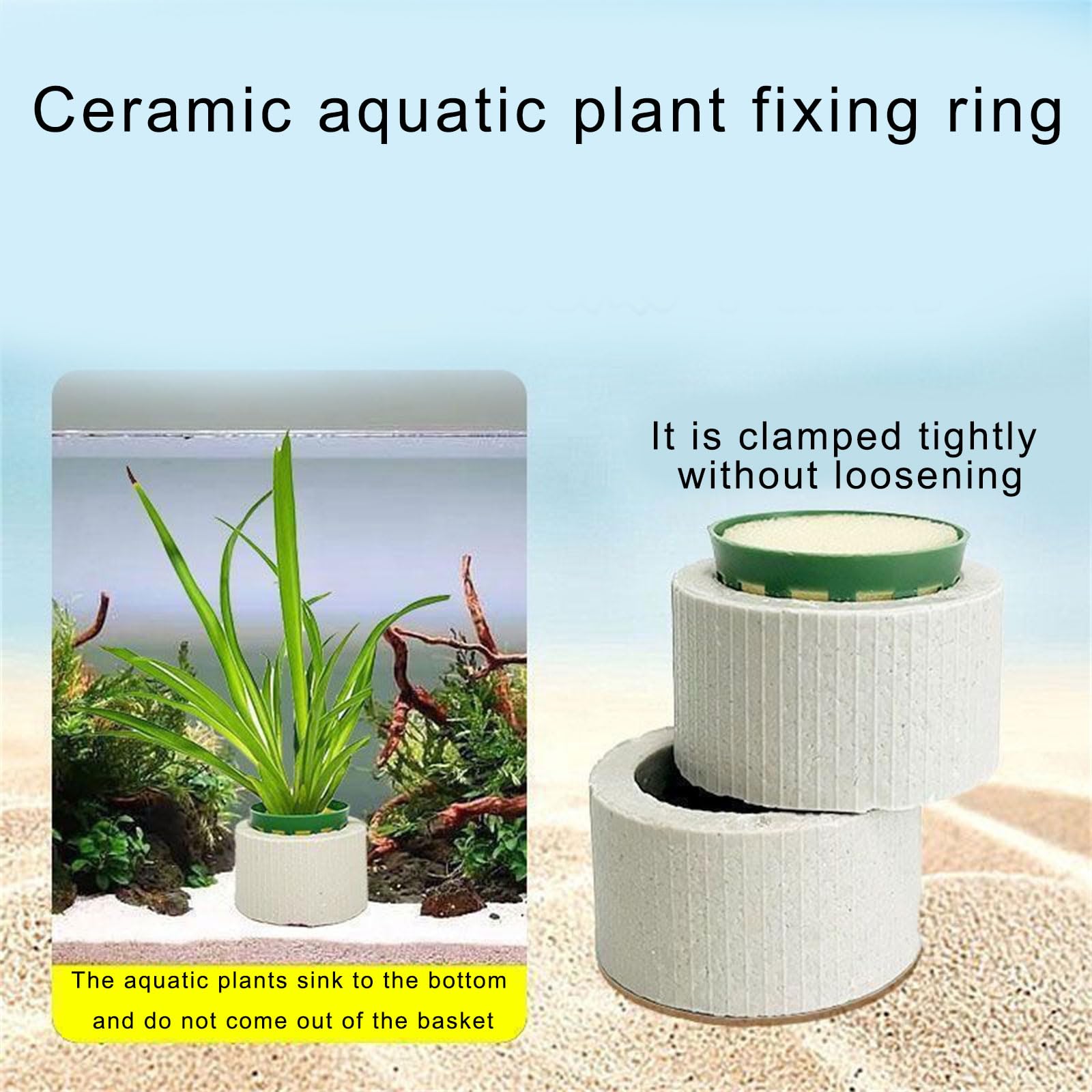 Ancoraggi per piante in ceramica con inserto in spugna, per una crescita sicura della vegetazione dell'acqua in acquari, paesaggi, acquari, piante, pesi, 30 pezzi