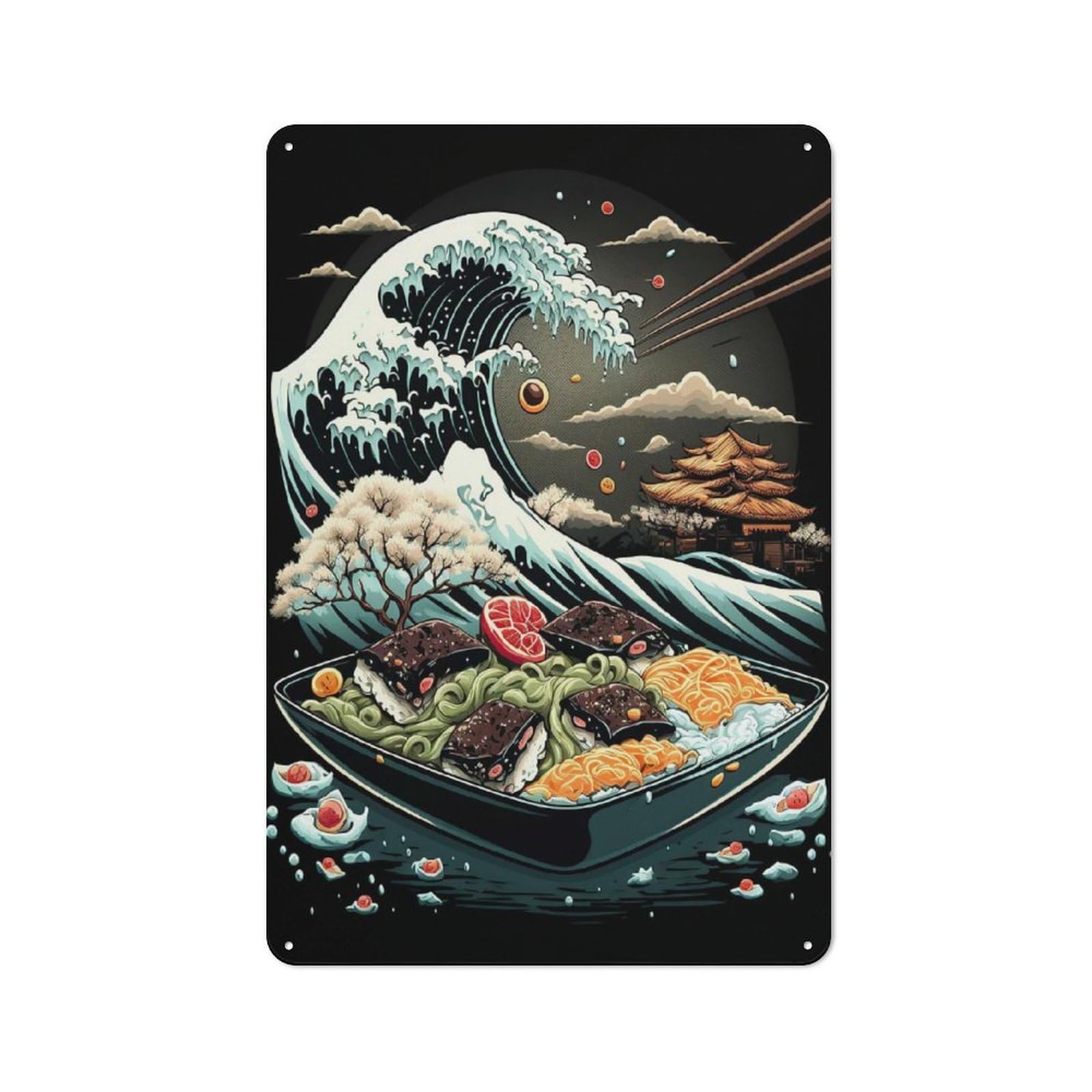 Vintage Food Japan Metal Plaque 30x20cm, Bistro Wall Plaque for Coffee Bar, Kitchen, Bistro Or Tea Corner
