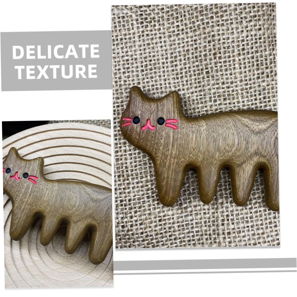 VALICLUD 2 Set Pettine Da Massaggio Tratta I Gatti Spazzola Per La Toelettatura Del Gatto Strumento Di Massaggio Alla Testa Pettine Per Gatti Spargimento Largo Sandalo 2 Pezzi * 2