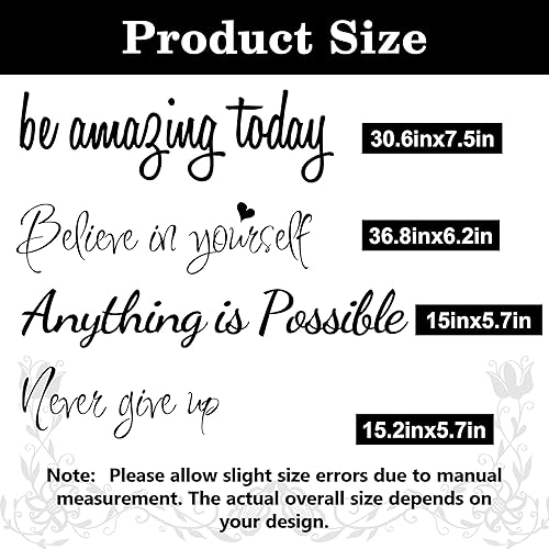 Miniatura 4 de Sinekong Calcomanías de pared grandes con cita inspiradora, calcomanías extraíbles con texto positivo, calcomanías de palabras motivacionales para