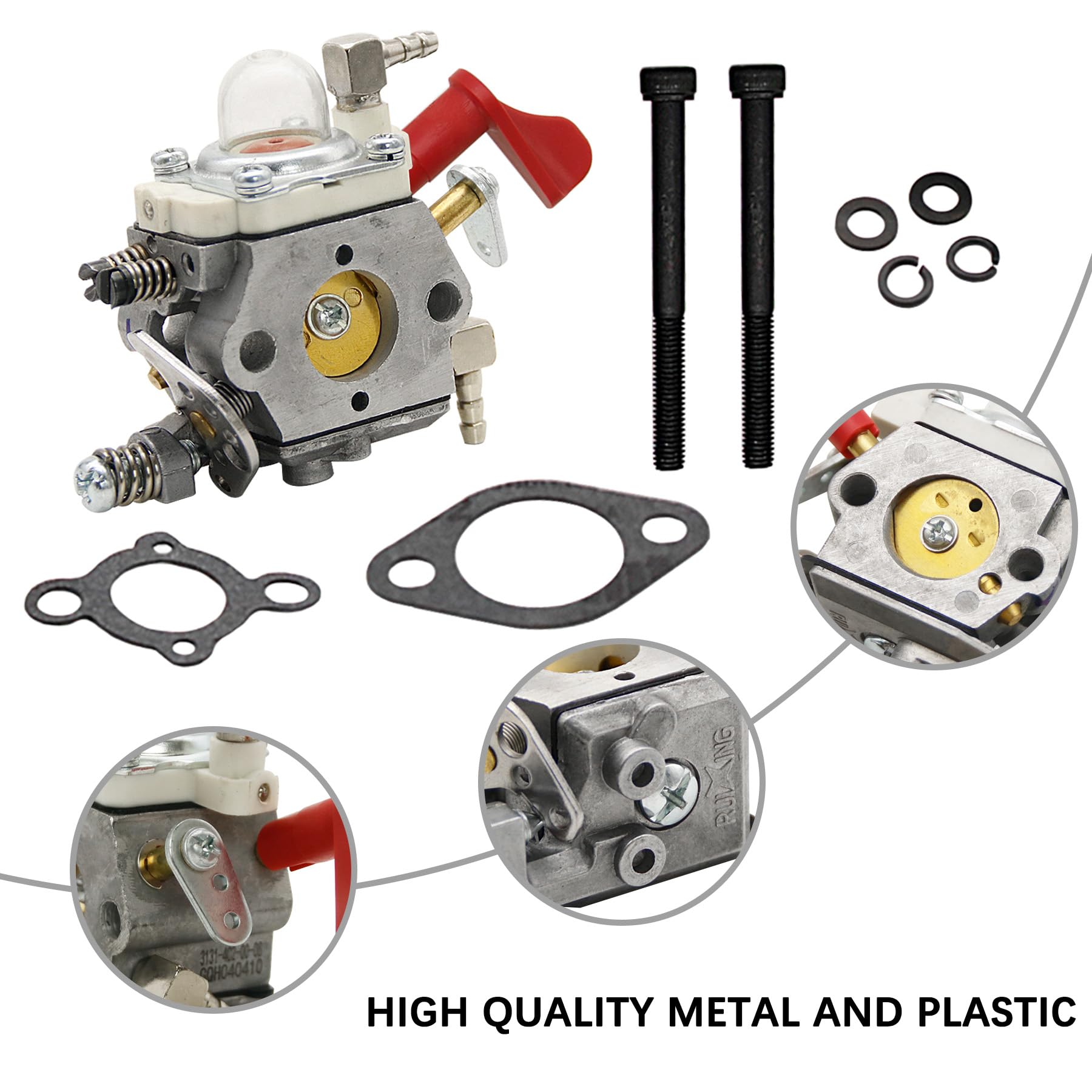 smTSRC High Performance Carburetor Replace for Walbro WT 668 Carb for HPI Baja 5B FG ROVNA KM RCMK Losi 5ive-T Zenoah CY Engine (Red) - Image 3