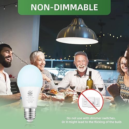 Miniatura 4 de Bombilla LED A19, bombillas LED equivalentes a 100 W, luz blanca diurna de 5000 K, 1500 lúmenes, base E26 estándar, no regulables, bombillas