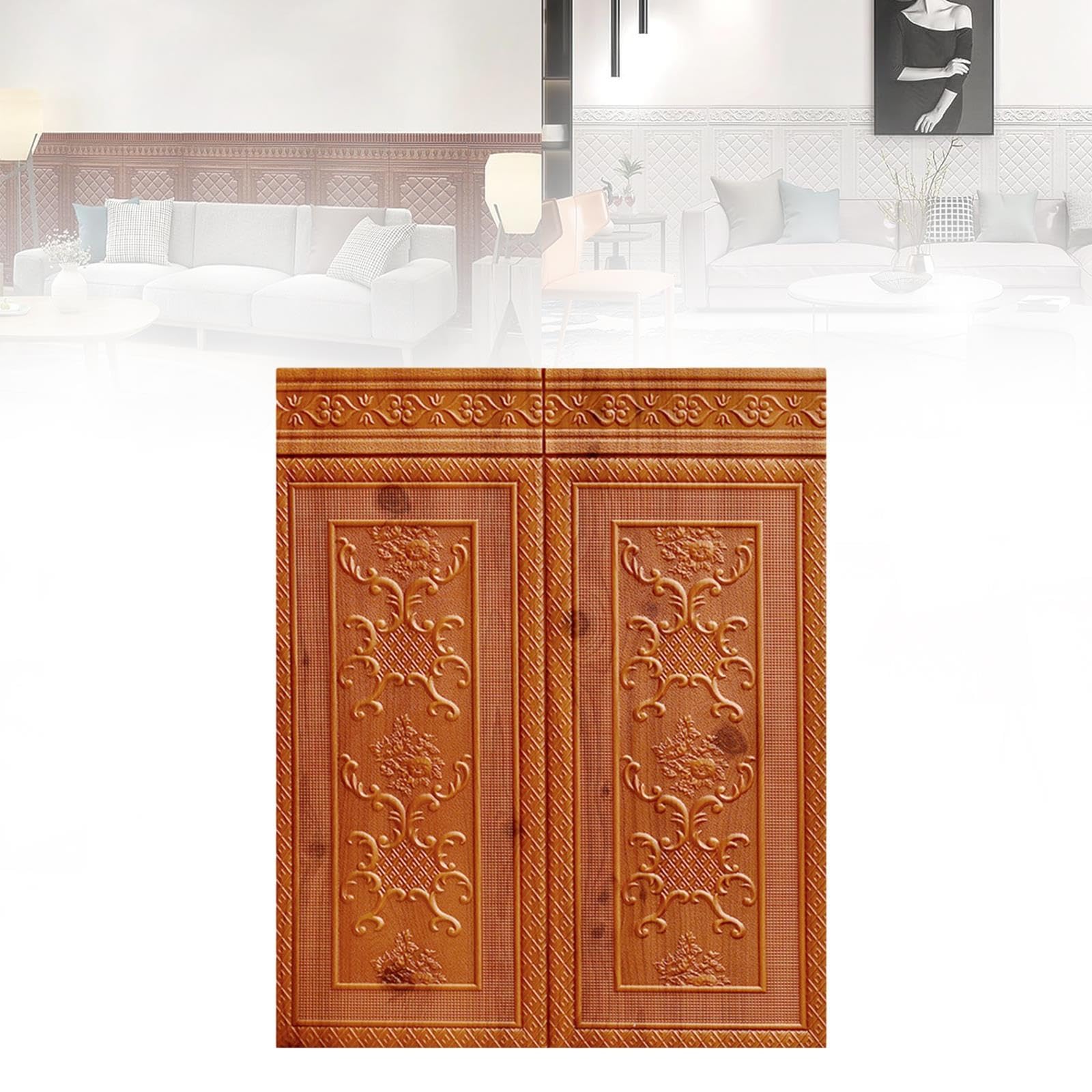 Paneles de pared de listones de madera gruesa, paneles de pared 3D modernos