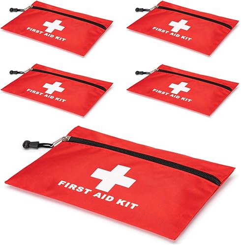 Bolsa roja de primeros auxilios, pequeña bolsa de almacenamiento médica vacía para botiquines de primeros auxilios, paquete de emergencia,