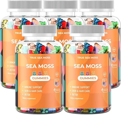 Gomitas de musgo marino  Contiene musgo marino irlandés + raíz de bardana + vejiga  60 gomitas para un sistema inmune más fuerte, piel y cabello más