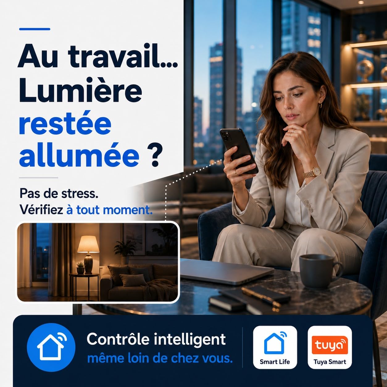 LoraTap Lot de ２ Interrupteur WiFi Alexa Sans Fil, MINI TAILLE, Récepteur 2500W 10A, Commutateur Connecté Intelligent, Commande à Distance Par Téléphone, Relais Compatible avec Google Home IFTTT
