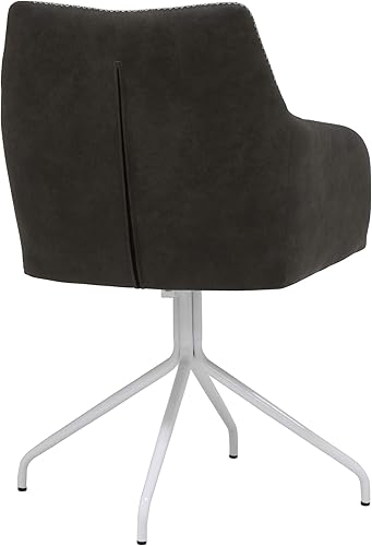 Miniatura 6 de Calico Designs Adelaide - Silla giratoria de respaldo medio, silla decorativa de oficina en casa con brazos, sin ruedas en patas de metal