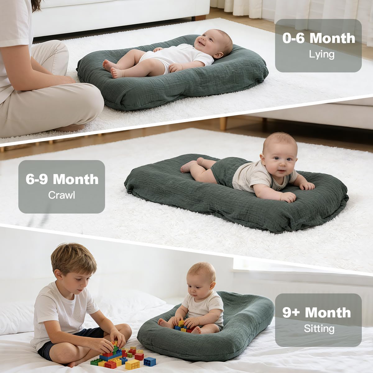 Meindoovm Baby Lounger - Snuggle Cozy Me Infant Lounger for Newborns | Breathable & Soft, Portable Awake-Time Pad, Essential Baby Gift (Lounger Cover Included) - Image 3