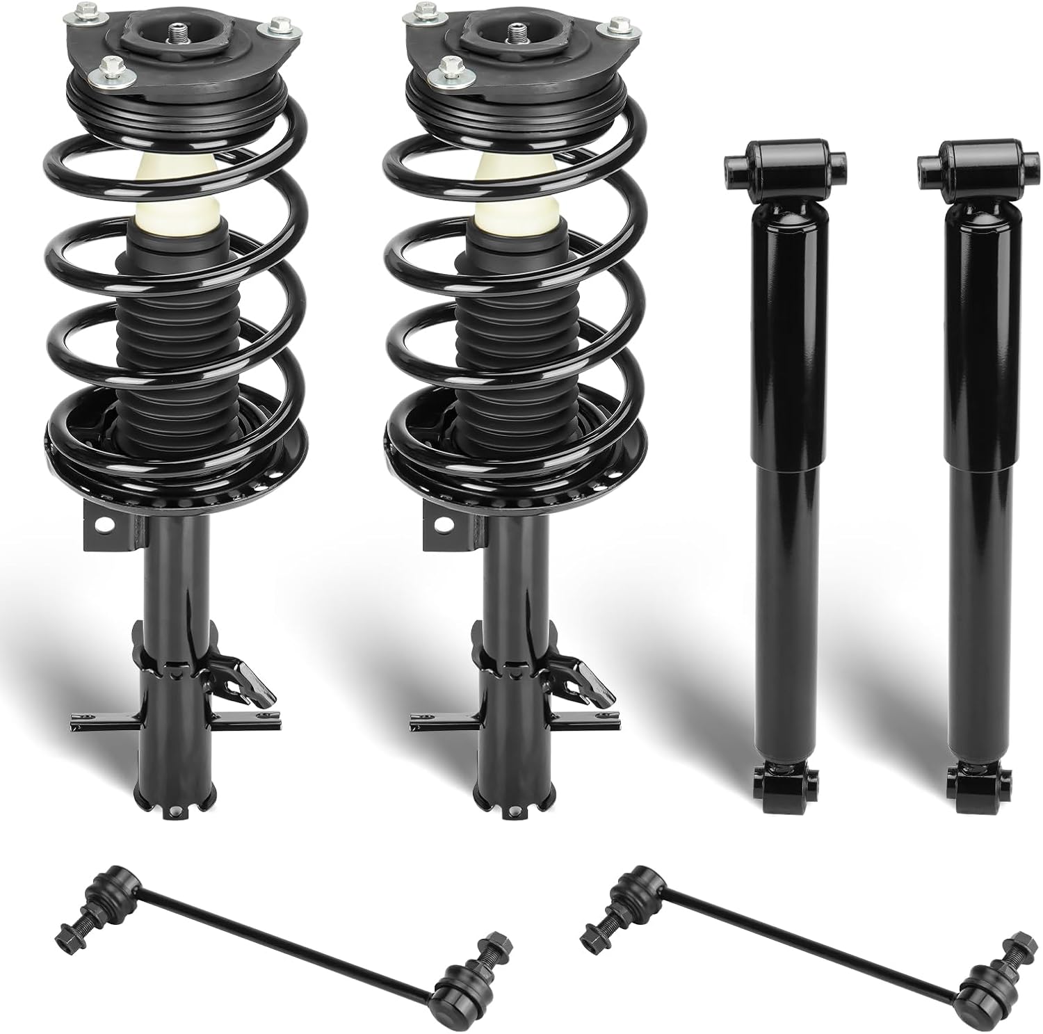 Front and Rear Struts Assembly Shock Absorber & Sway Bar End Link Compatible with 2007-2012 Nissan Sentra, Replace for 172379 172378 4341659 (6Pcs)