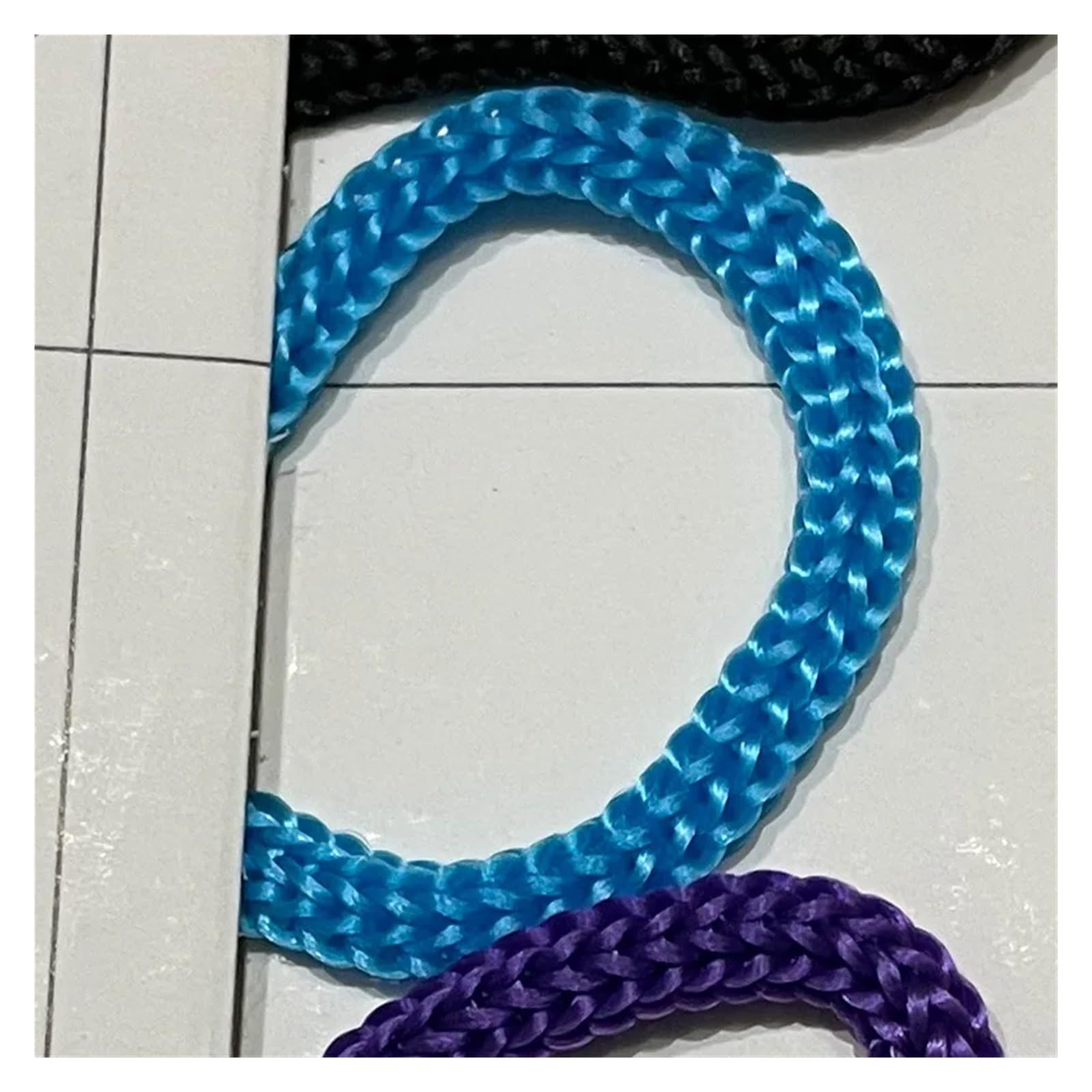 Cuerda de nailon hueca de 3mm azul para tejer pulseras y manualidades creativas en casa