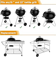 Vista 3 de JY QAQA Mesa de parrilla para Weber 22" y 18" Original Kettle, carrito de soporte para Jumbo Joe, Master-Touch, parrillas de carbón Performer
