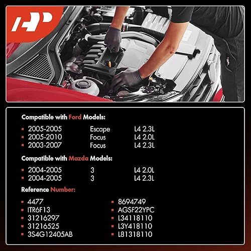 Miniatura 2 de A-Premium Iridium Platinum Bujías compatibles con Ford Escape 2005, Focus 2003-2010 y Mazda 3 2004-2005, 2.0L 2.3L, paquete de 4
