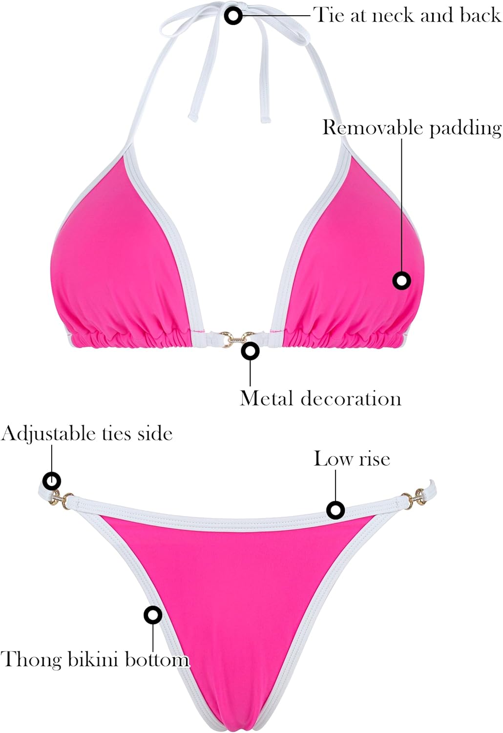 RELLECIGA Women's Thong Bikini Set Triangle Halter Brazilian Two Piece Swimsuit - Image 7