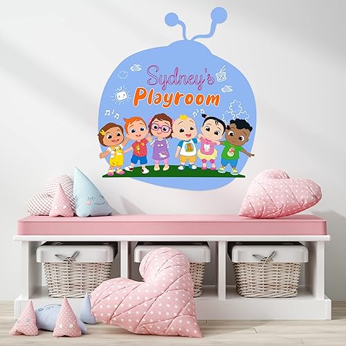 Miniatura 2 de EGD CoComelon - Calcomanía de pared para niños con nombre de fuente múltiple, serie EGD X CoComelon, colección Prime, calcomanía de pared para