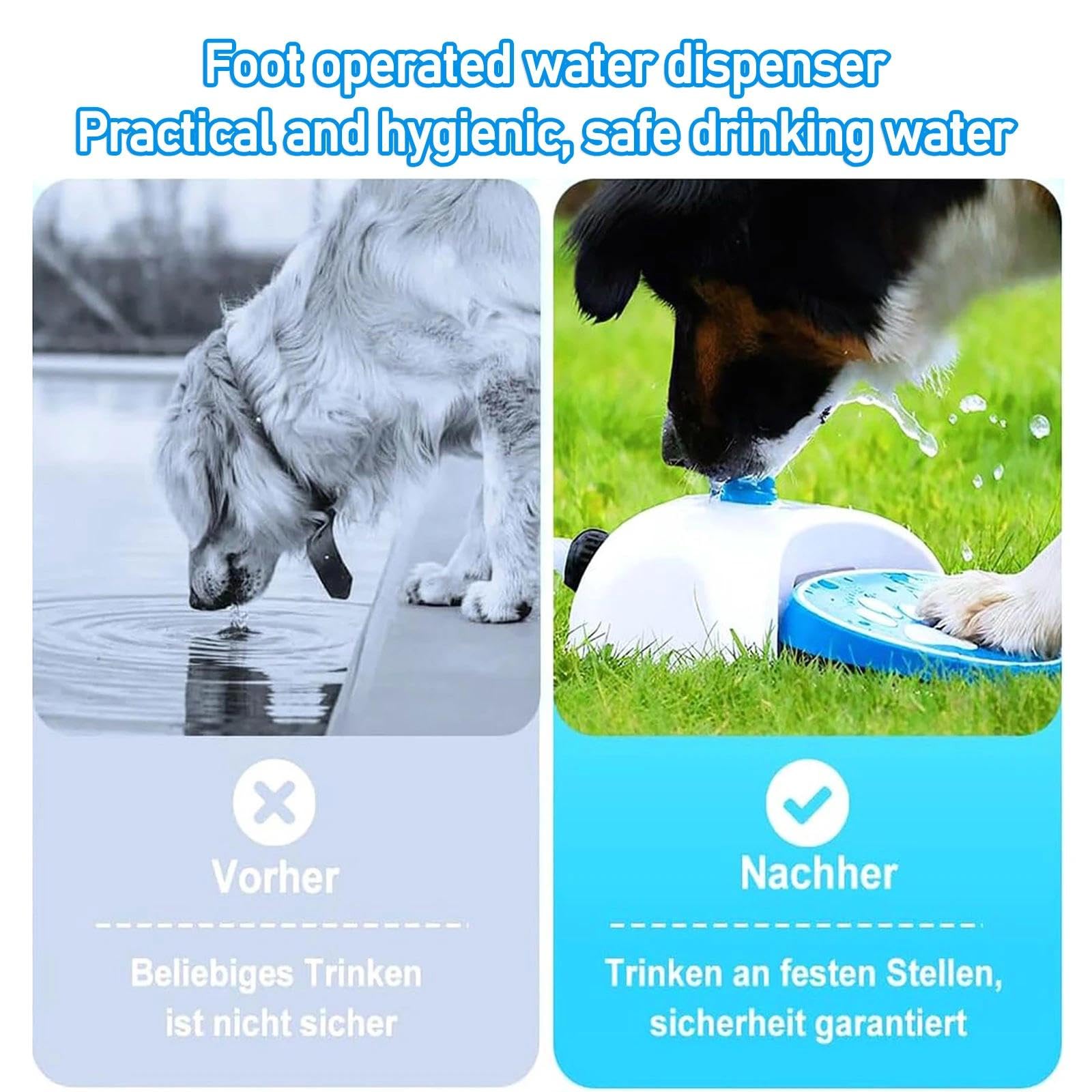 wasserfontäne mit Pedal,wasserspielzeug Hund gartenschlauch,Hunde Wasser Spielzeug,Dog Water Fountain Outdoor,Step On Activated Dog Water Dispenser,Sprinkler paw Activate,hundespielzeug fontäne (A)