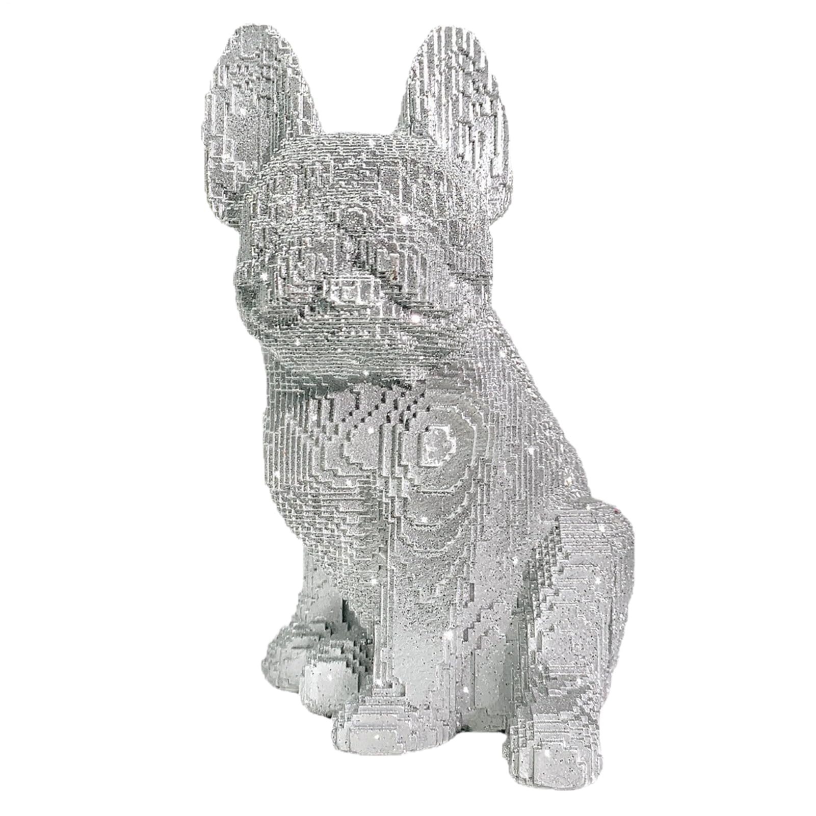 Statue de chien bouledogue assis en résine pour la décoration de salon