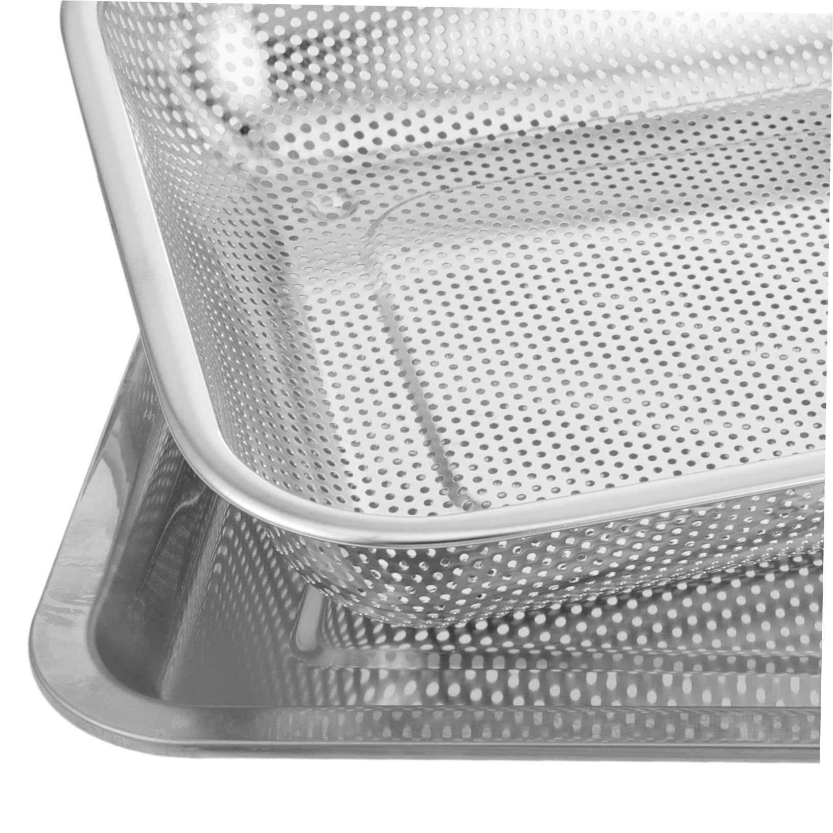 Cabilock Cestas De Metal para Freidora De Aire Cesta para Freír Antiadherente para Pollo Fideos y Alimentos