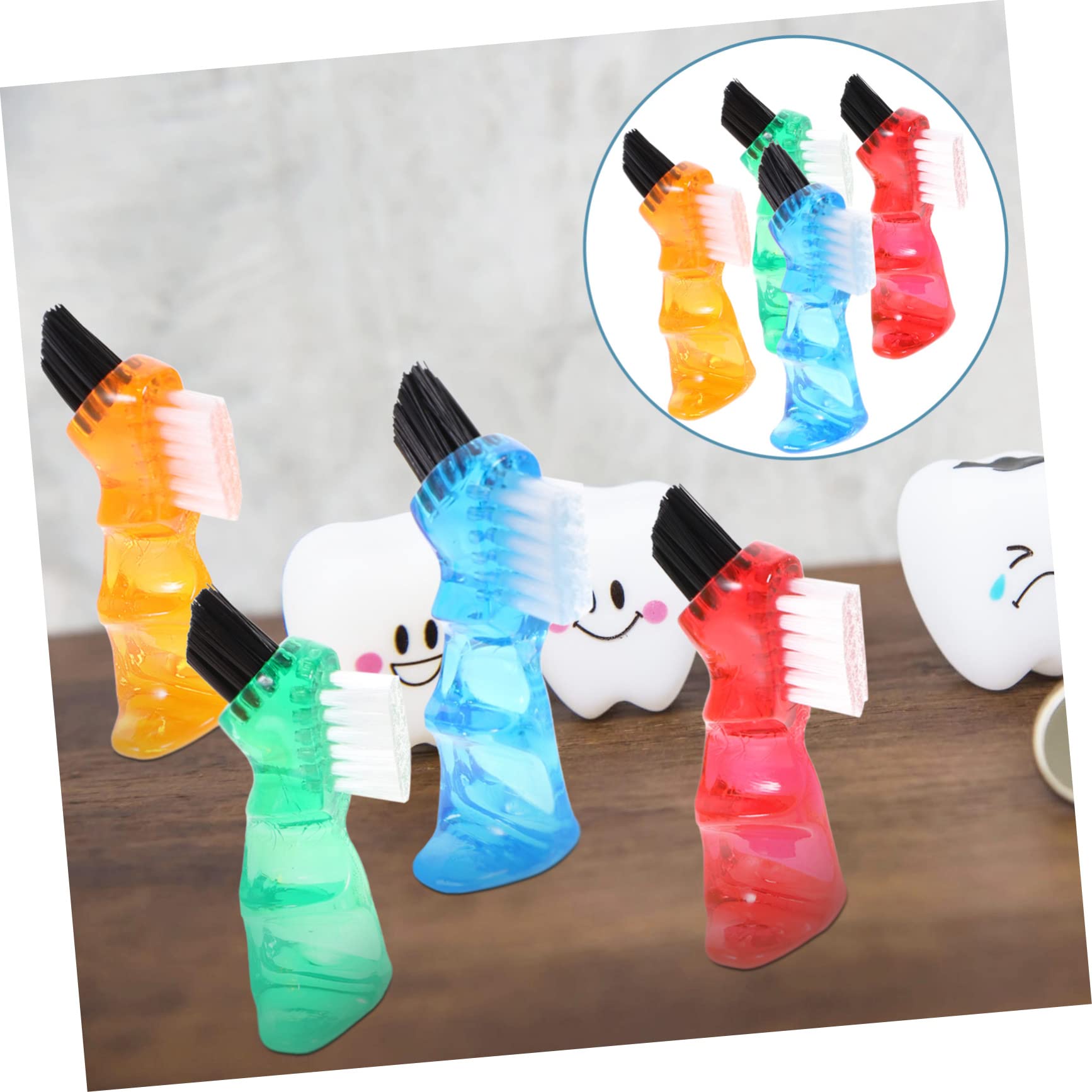 3 Set Di Spazzolini Da Denti A Doppia Faccia Piccoli Spazzolini Multifunzionali Mini Strumento Portatile Per Uso Domestico 4 Pezzi*3