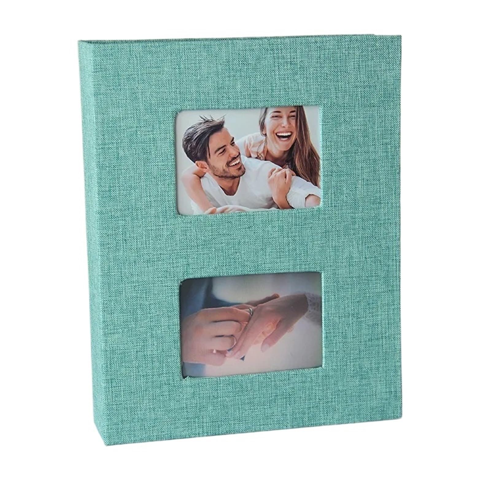 Photo Album 4x6, Small Linen Cover Albums Holds 200 Pockets, Slip In For Photos for Family Anniversary(Green)