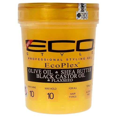 Ecoco Eco Style Gel  Aceite de oliva y manteca de karité aceite de ricino negro y linaza agarre superior y brillo saludable ayuda a hidratar el
